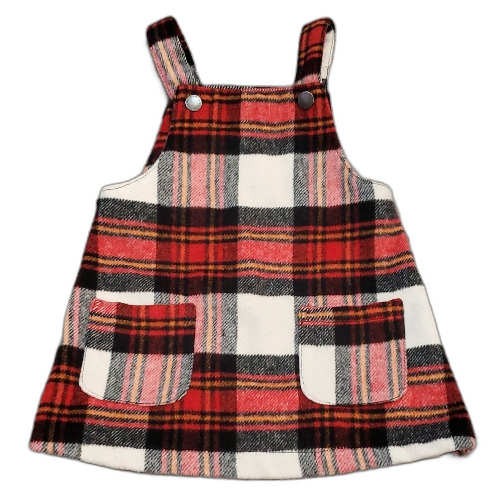 Little Me Red and Black Plaid Dress Christmas Baby 12 Months